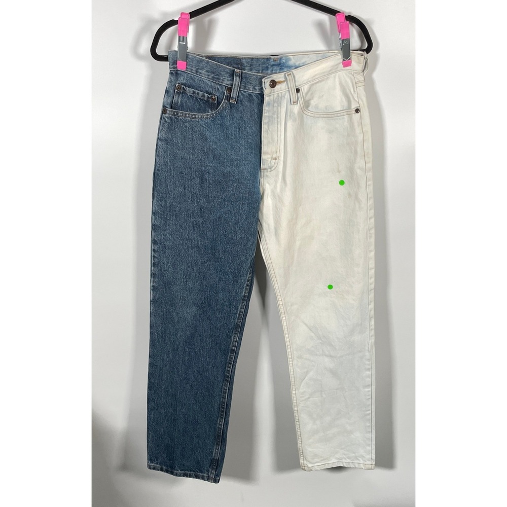 Wrangler Custom Two Tone Split Leg Jeans Blue White 31x30 96501DS